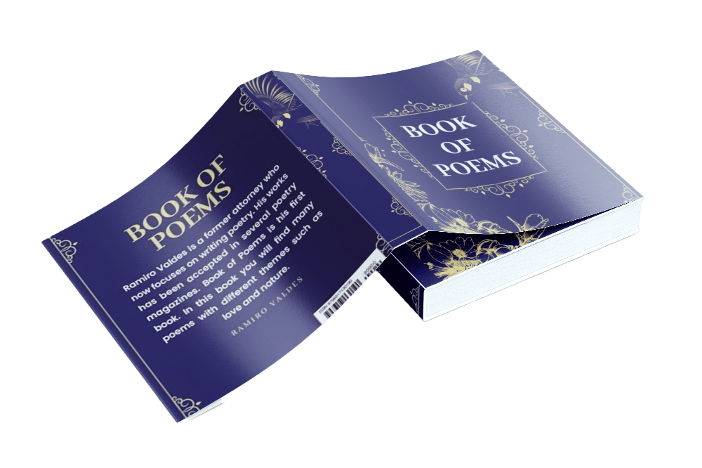 Ramiro Valdes Book of poems lying flat being showcased